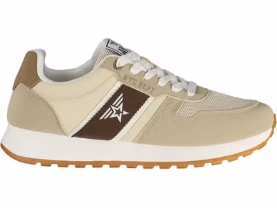 Beige Polyester Mens Sneaker