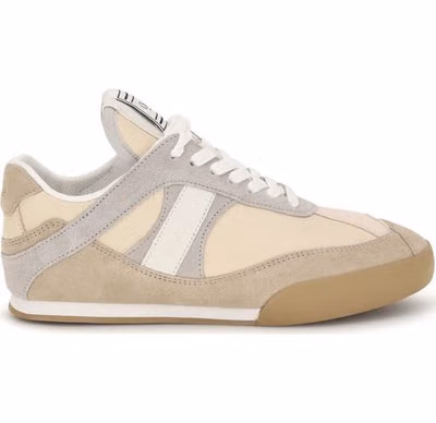 Beige Calf Leather Bos Taurus Athletic Sneakers