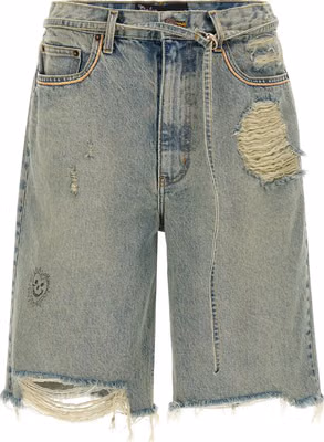 Blue Cotton Bermuda Shorts