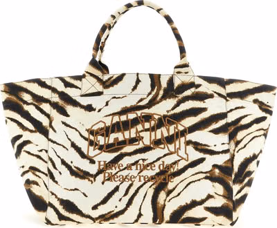 Beige Recycled Cotton Tote Bag