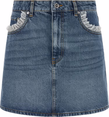 Blue Cotton Long Skirt