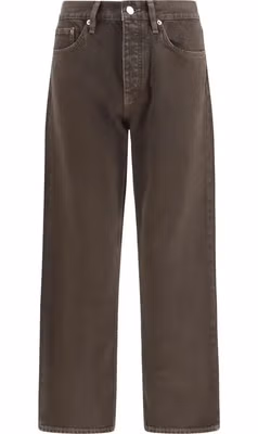 Brown Cotton Relaxed Fit Jeans