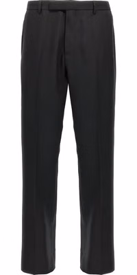 Black Polyester Casual Pants