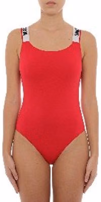 Red Cotton One-Piece Swimsuit