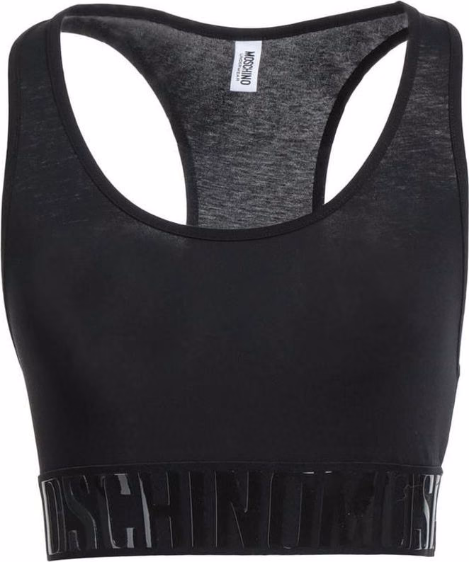 Moschino Black Cotton Sport Bra