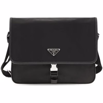 Black Recycled Polyamide Shoulder Bag