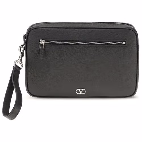 Valentino Garavani Black Calf Leather Bos Taurus Handbag