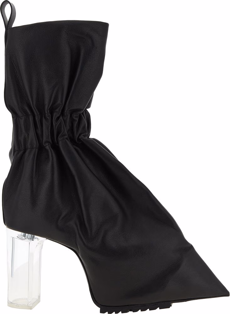 Rick Owens Black Calfskin Ankle Boots