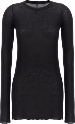 Black Viscose Long Sleeve T-Shirt