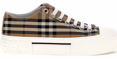 Beige Cotton Low Top Sneakers