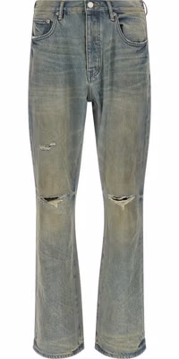Blue Cotton Flared Jeans