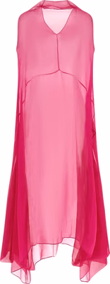 Fuchsia Silk Midi Dress