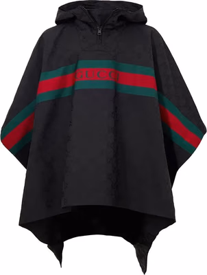 Black Polyester Trench Coat