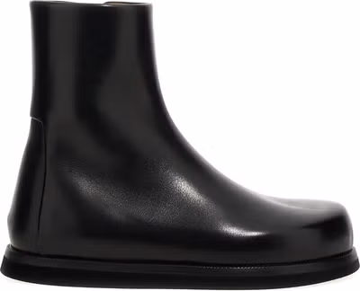 Black Calfskin Ankle Boots