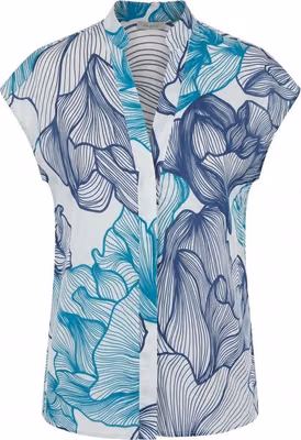 Blue Cotton Women Shirt