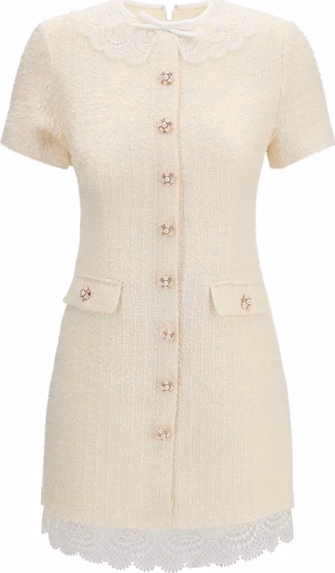 Self-Portrait Beige Polyester Casual Dress