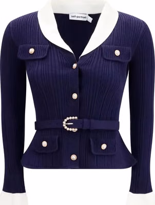 Blue Polyamide Cardigan