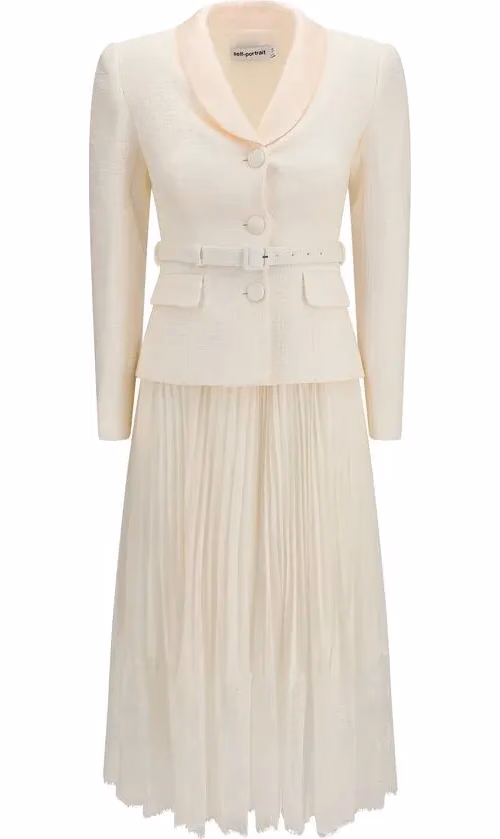 Self-Portrait Beige Polyester Cocktail Dress