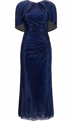 Blue Polyester Cocktail Dress