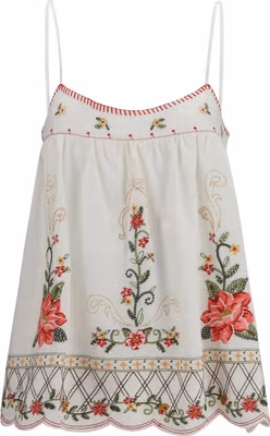 Multicolor Linen Sleeveles T-Shirt