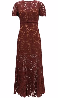 Bordeaux Polyester Cocktail Dress