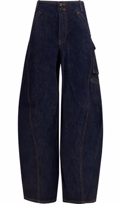 Blue Cotton Cargo Pants