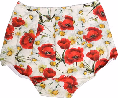 White Nylon Floral High Waisted Girdle Underwear