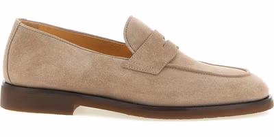 Gray Calfskin Slip-On Loafers