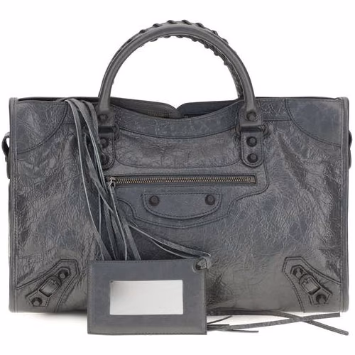 Balenciaga Gray Lamb Ovis Aries Aries Handbag