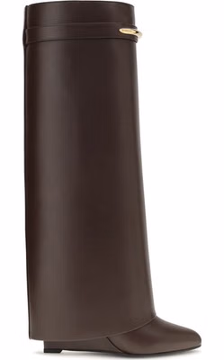 Brown Calf Leather Bos Taurus High Heel Boots