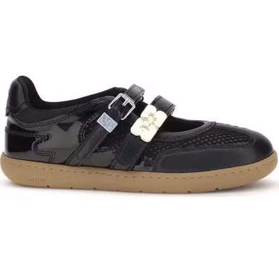 Black Polyester Ballet Flats
