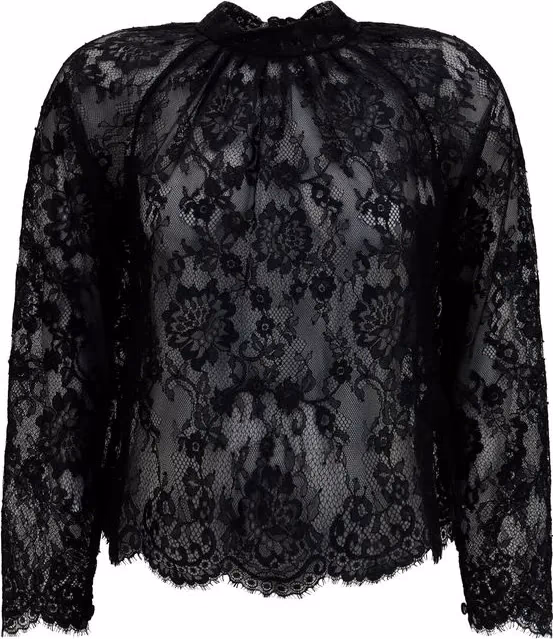 Self-Portrait Black Polyamide Blouse
