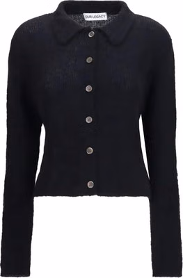 Black Alpaca Vicugna Pacos Cardigan