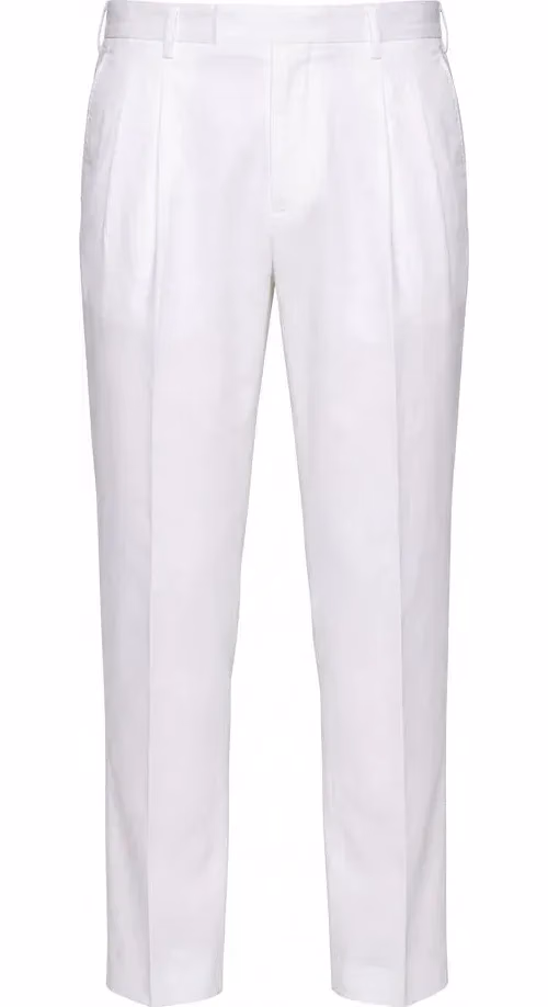Malo White Cotton Men Pant