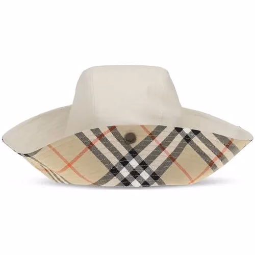 Burberry White Cotton Bucket Hat