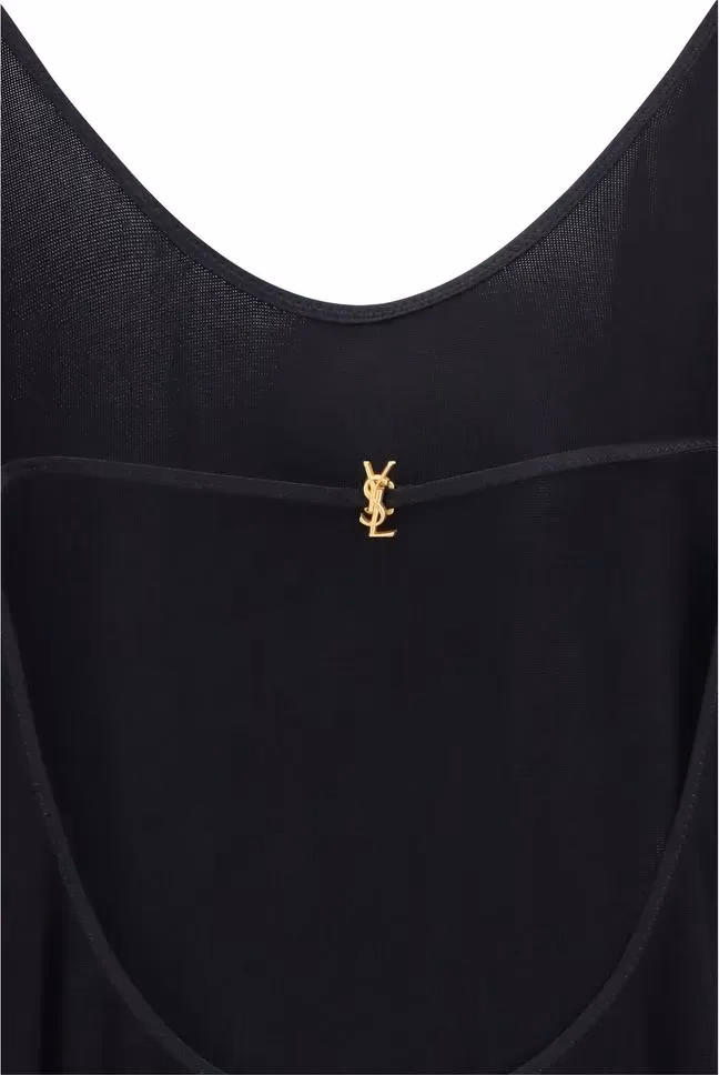 Saint Laurent Black Viscose Casual Dress