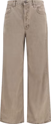 Brown Cotton Casual Pants