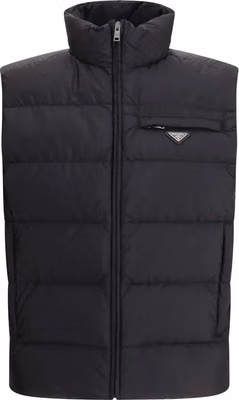 Black Recycled Polyamide Sleeveless Jacket