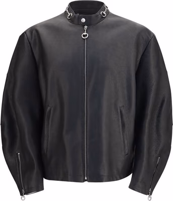 Black Calf Leather Bos Taurus Biker Jacket