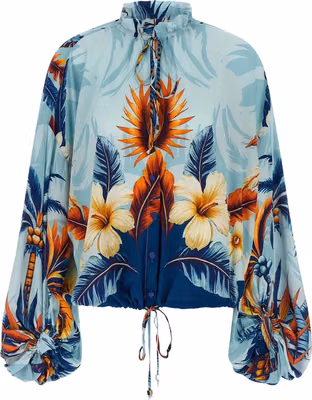 Blue Silk Blouse
