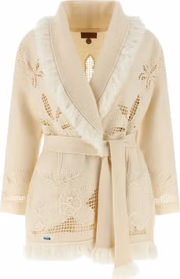 White Virgin Wool Cardigan