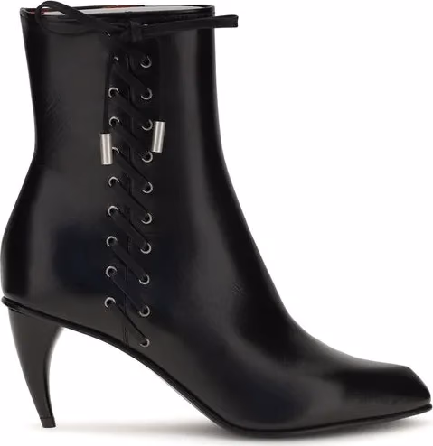 Alexander McQueen Black Calf Leather Bos Taurus Lace-Up Boots