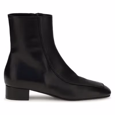 Black Calf Leather Bos Taurus Ankle Boots