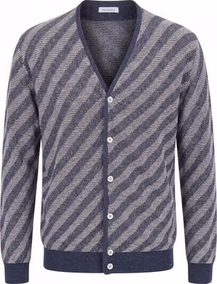 Blue Linen Men Cardigan