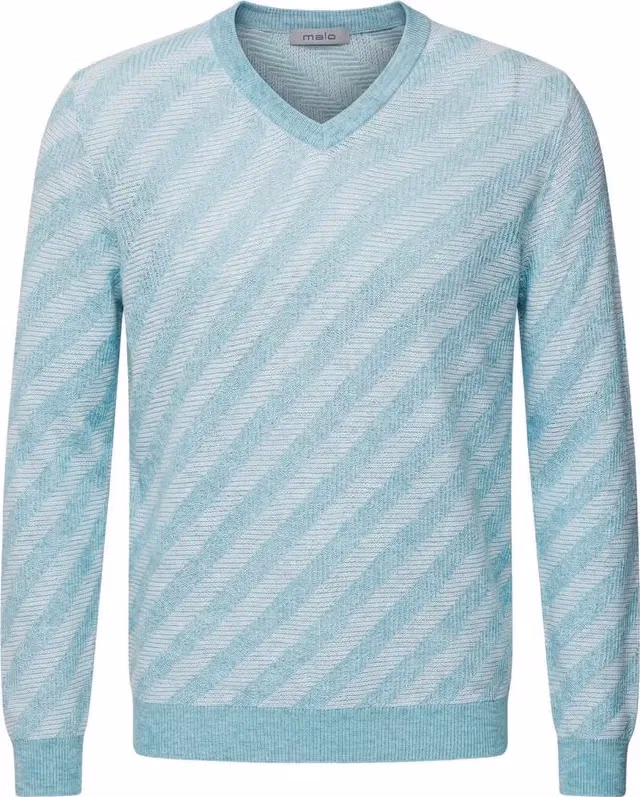 Malo Light Blue Linen Men's Sweater