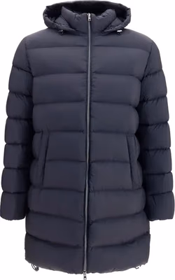 Black Polyamide Full-Length Jacket