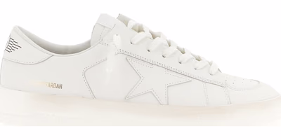 White Cowhide Low Top Sneakers