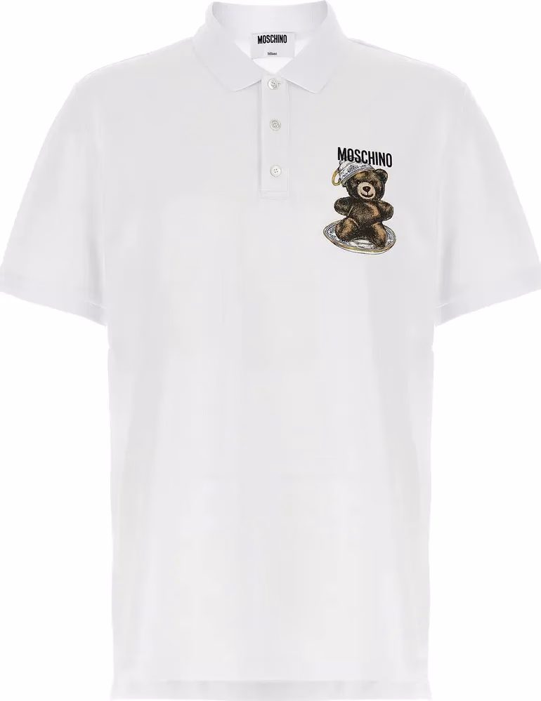 Moschino White Cotton Polo Shirt