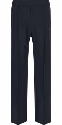 Blue Polyester Casual Pants