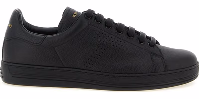 Black Leather Low Top Sneakers